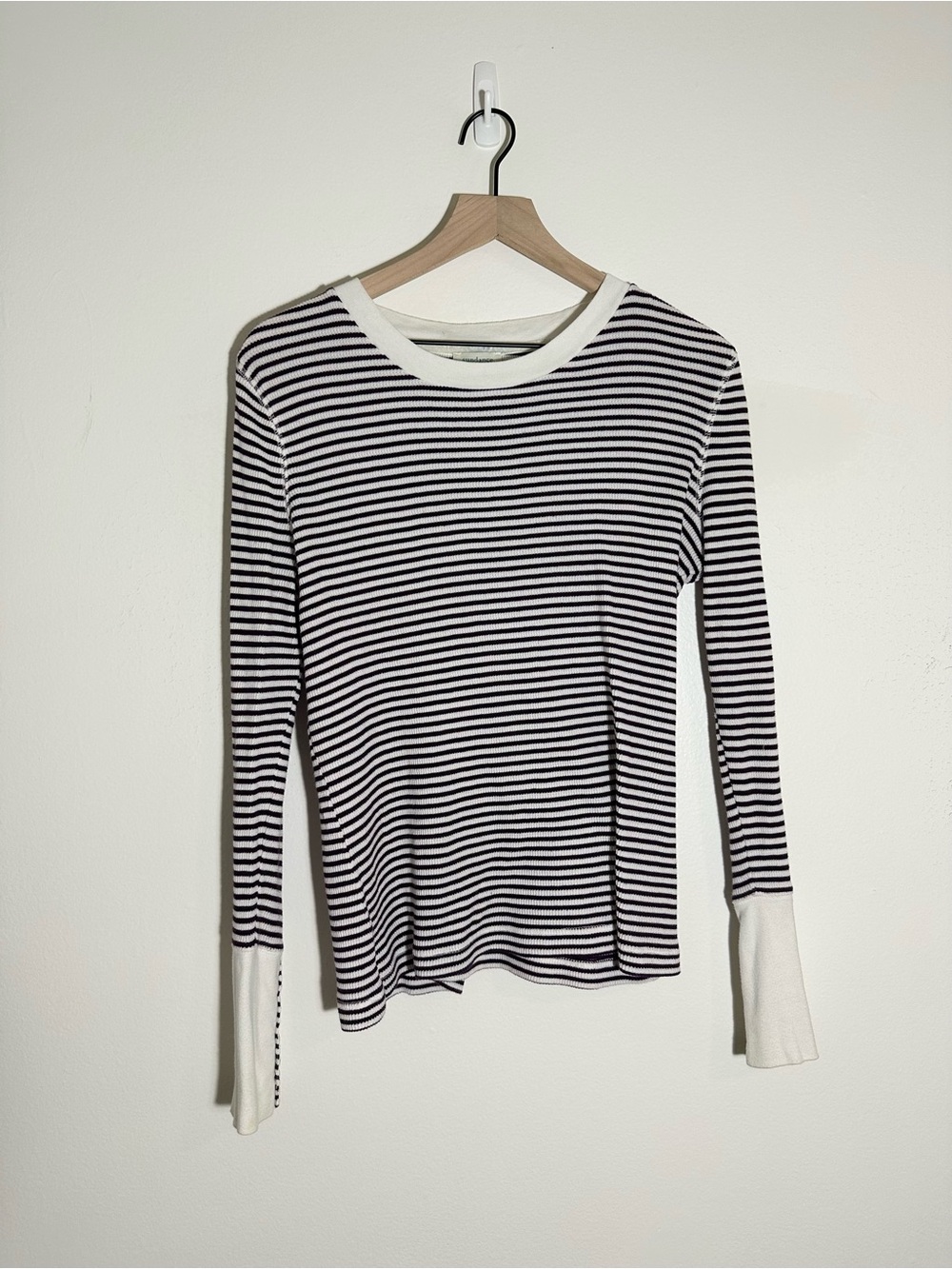 Sundance - 100% cotton Women’s Purple & White Striped Long-Sleeve Top